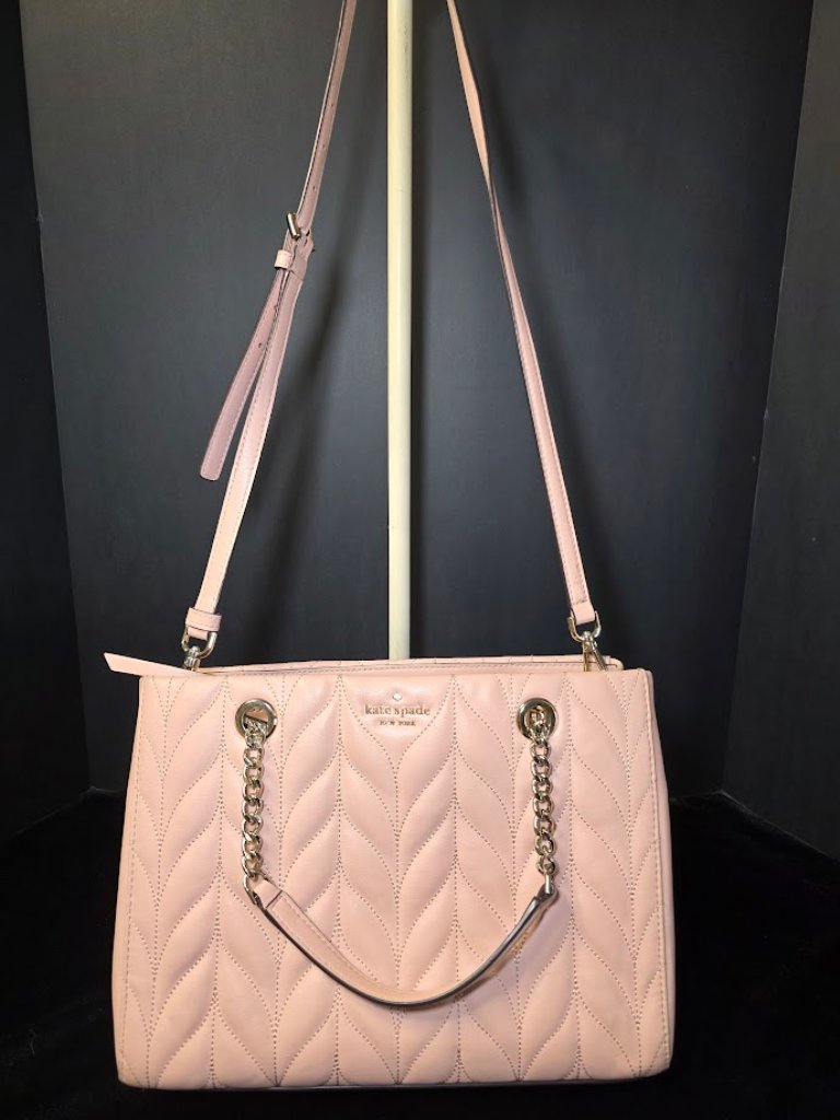 Kate Spade Crossbody Handbag Blush Meena Briar Lane Quilted Rosy Cheeks